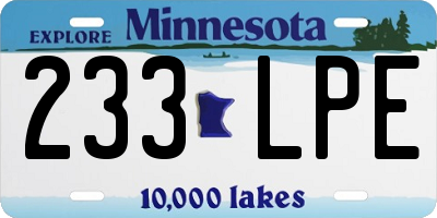 MN license plate 233LPE