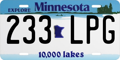 MN license plate 233LPG