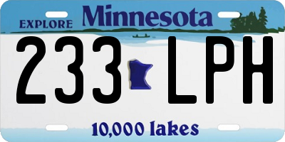 MN license plate 233LPH