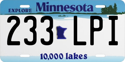 MN license plate 233LPI