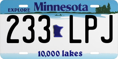 MN license plate 233LPJ