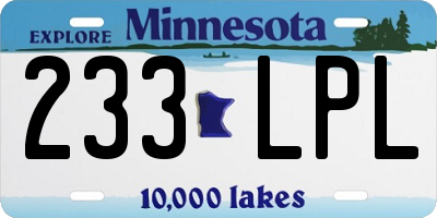 MN license plate 233LPL