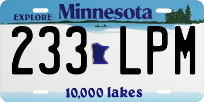 MN license plate 233LPM