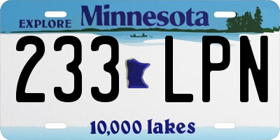 MN license plate 233LPN