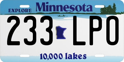 MN license plate 233LPO