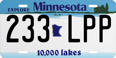 MN license plate 233LPP