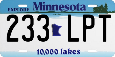 MN license plate 233LPT