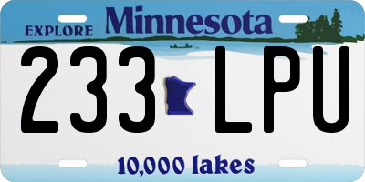MN license plate 233LPU