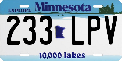 MN license plate 233LPV