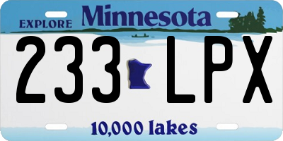MN license plate 233LPX