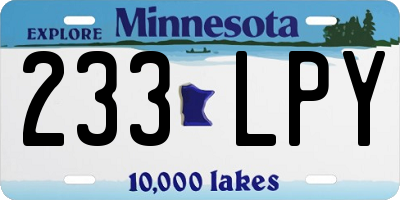 MN license plate 233LPY