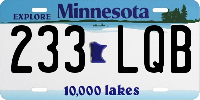 MN license plate 233LQB