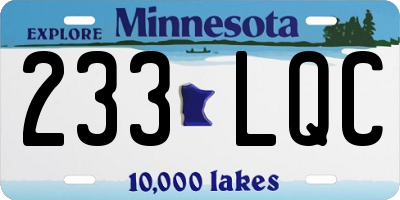 MN license plate 233LQC