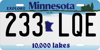 MN license plate 233LQE