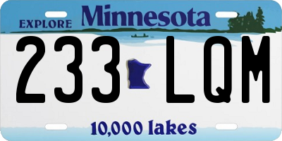 MN license plate 233LQM