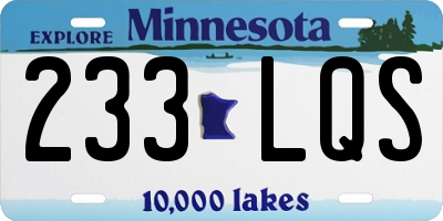 MN license plate 233LQS