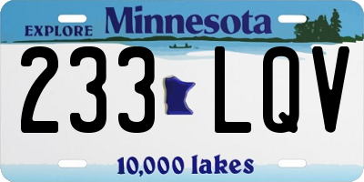 MN license plate 233LQV