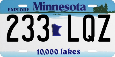 MN license plate 233LQZ
