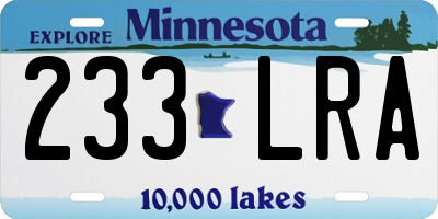 MN license plate 233LRA