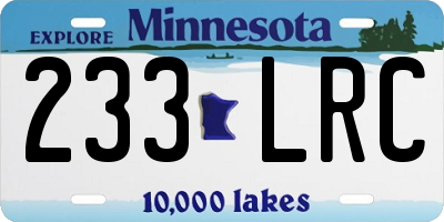 MN license plate 233LRC