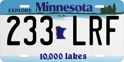 MN license plate 233LRF