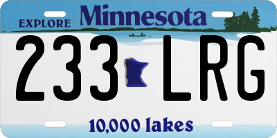 MN license plate 233LRG