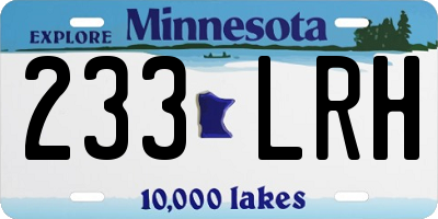 MN license plate 233LRH