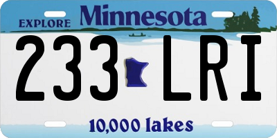 MN license plate 233LRI