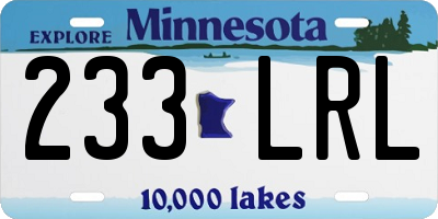 MN license plate 233LRL