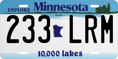 MN license plate 233LRM