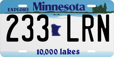 MN license plate 233LRN