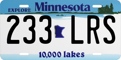 MN license plate 233LRS
