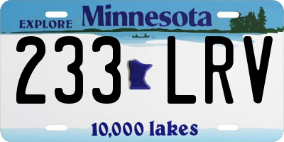 MN license plate 233LRV