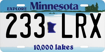 MN license plate 233LRX
