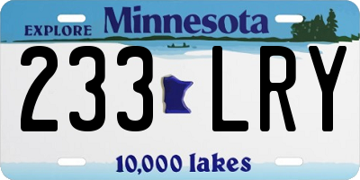 MN license plate 233LRY