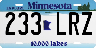 MN license plate 233LRZ