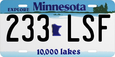 MN license plate 233LSF