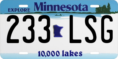 MN license plate 233LSG