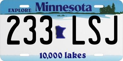MN license plate 233LSJ