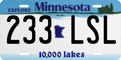 MN license plate 233LSL