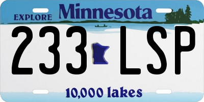 MN license plate 233LSP