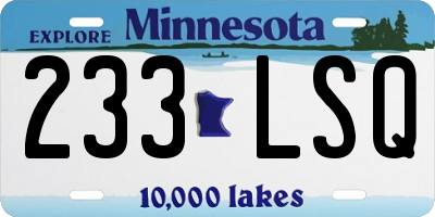 MN license plate 233LSQ