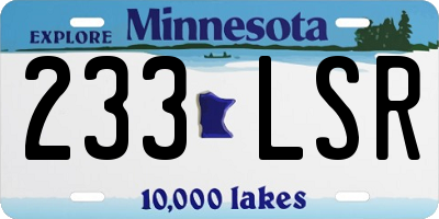 MN license plate 233LSR