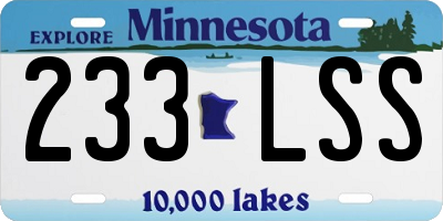 MN license plate 233LSS