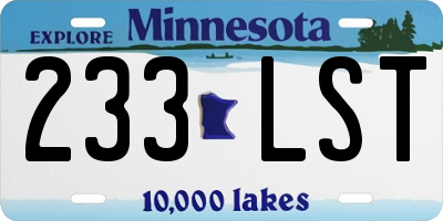 MN license plate 233LST