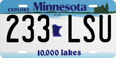 MN license plate 233LSU