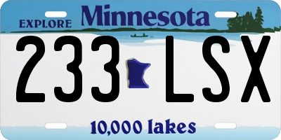 MN license plate 233LSX