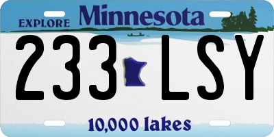 MN license plate 233LSY