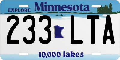 MN license plate 233LTA