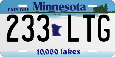 MN license plate 233LTG